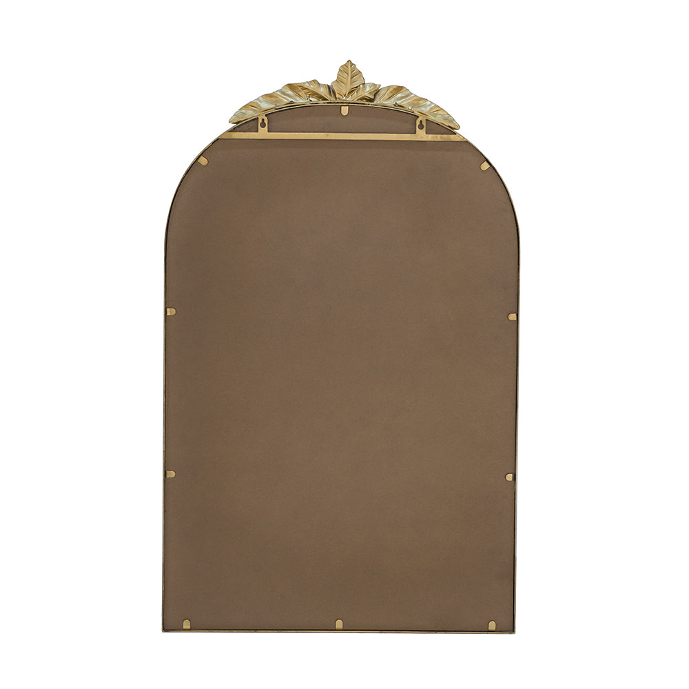 24" X 36" Arched Wall Mirror With Gold Metal Frame, Wall Mirror For Living Room Bedroom Hallway Gold Iron