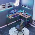 L Shaped Gaming Desk,Brown brown-iron