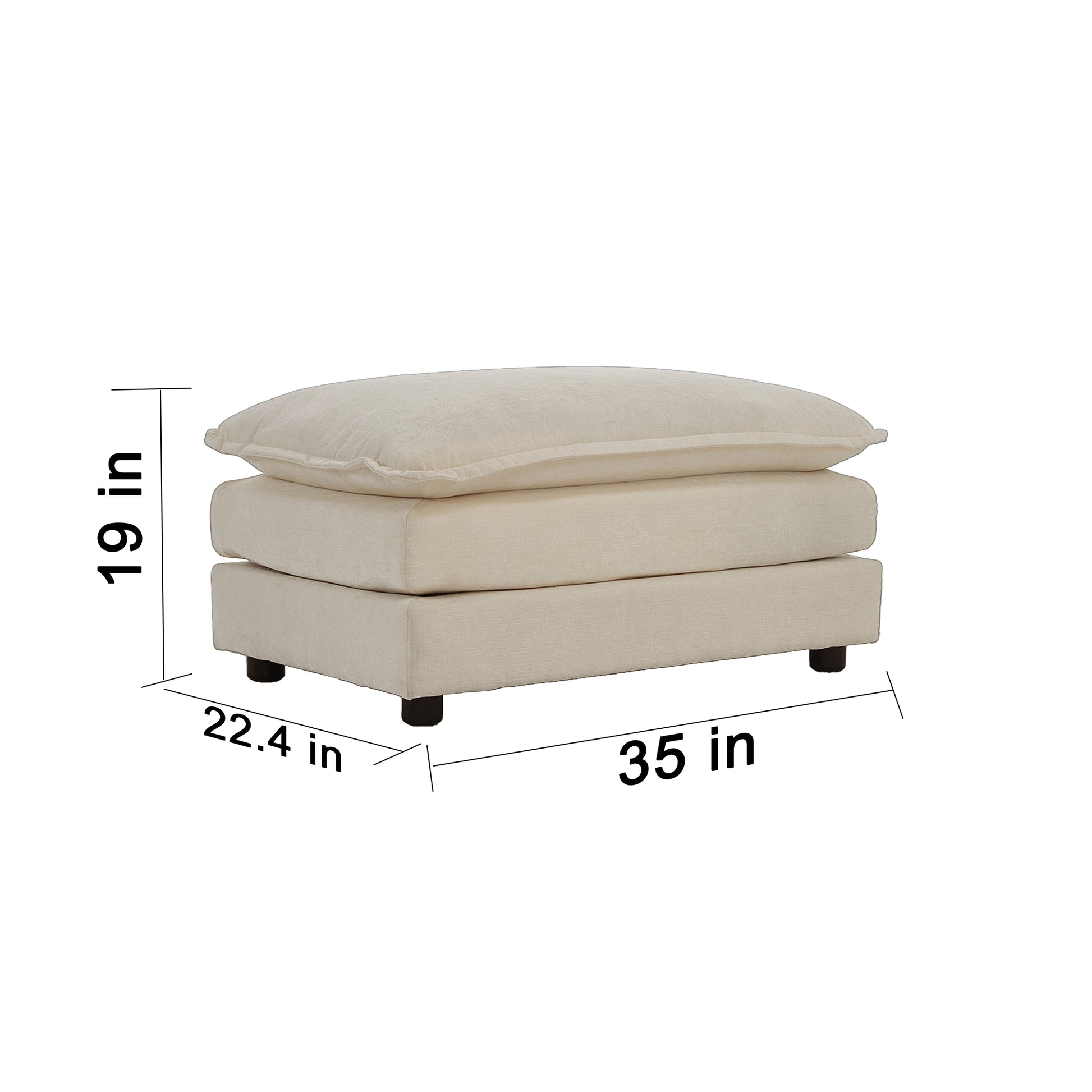 Comfort U Shaped Couch With Reversible Chaise, Modular Large U Shape Sectional Sofa, Double Extra Ottomans,Beige Chenille Beige Chenille 4 Seat