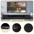 Black Tv Stand For Living Room, Modern Entertainment Center Stand For Tv Up To 90 Inch, Large Led Tv Stand With 4 Storage Drawers, High Glossy Waterproof Tv Console, Tv Table Media Furniture Black 90 Inches Or Larger Particle Board