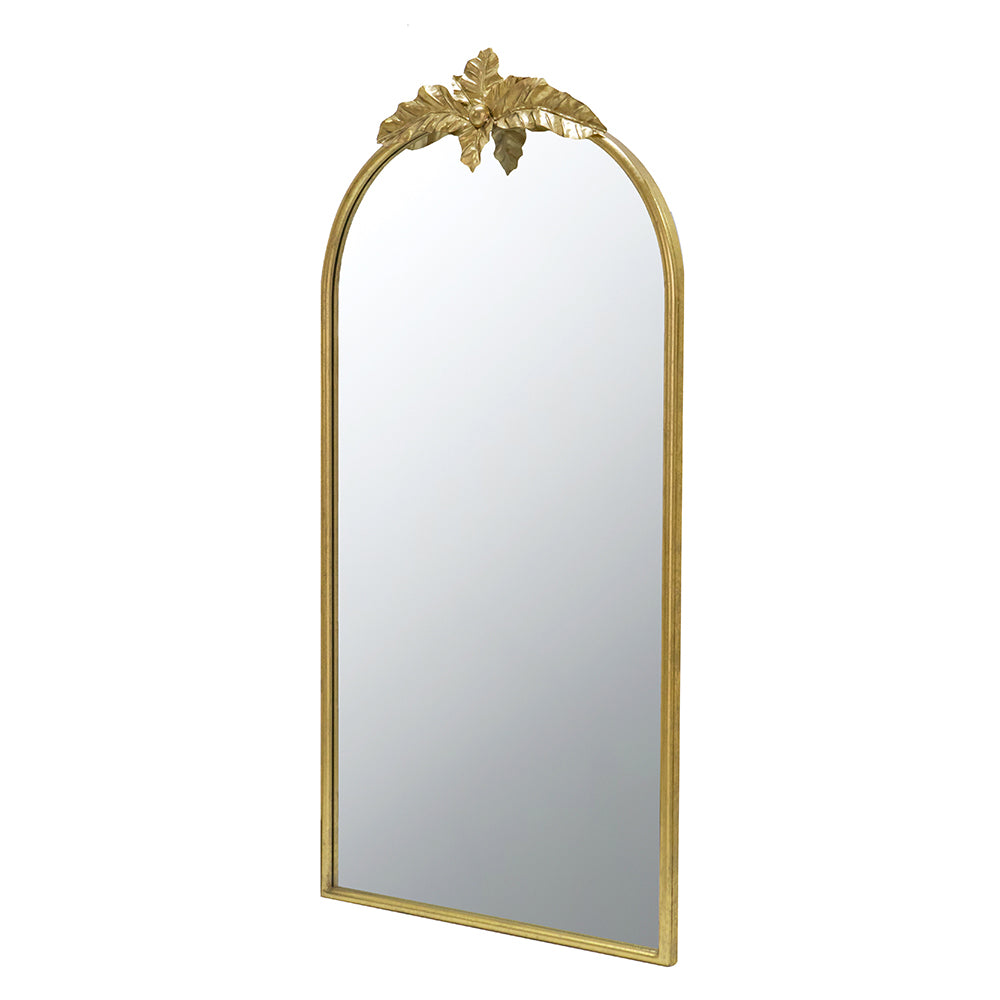 24" x 42" Arched Wall Mirror with Gold Metal Frame gold-iron