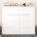 Queen Size Murphy Bed Wall Bed,White Queen White Plywood