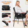 Leather Conference Room Chairs With Padded Arms,Eception Chairs,Office Guest Chairs,1P Black Iron