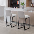 Low Bar Stools Set Of 2 Bar Chairs For Living Room Party Room Kitchen,Upholstered Linen Fabric Kitchen Breakfast Bar Stools With Footrest,Beige Gray Pale Blue Beige Kitchen Foam Dry Clean Modern Bar Stools Foam Linen