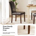 Modern Armless Dining Chairs With Upholstered Fabric,Black,2P Black Wood