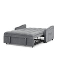 Loveseats Sofa Bed With Pull Out Bed,Adjsutable Back And Two Arm Pocket,Typec And Usb Charging With Copper Nail,Grey 47