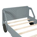 Twin Size Car Shaped Platform Bed With Wheels,Gray Gray Plywood
