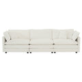 3 Piece Sofa Set Oversized Sofa Comfy Sofa Couch, 2 Pieces Of 2 Seater And 1 Piece Of 3 Seater Sofa For Living Room, Deep Seat Sofa White Chenille White Chenille 7 Seat