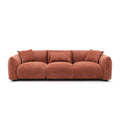 Mid Century Modern Couch 3 Seater Sofa For Livingroom, Orange Orange Boucle 3 Seat