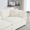 Free Combination Comfy Upholstery Modular Oversized L Shaped Sectional Sofa With Reversible Ottoman, White Chenille White Chenille 3 Seat
