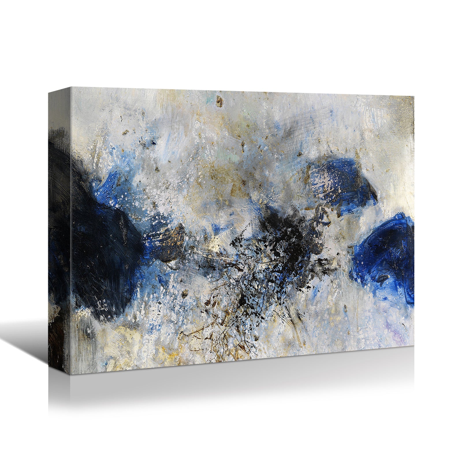 Framed Canvas Wall Art Decor Abstract Style Painting,Blue And White Color Painting Decoration For Office Living Room, Bedroom Decor Ready To Hang Rectangle Framed Multicolor Oversized 41In Canvas