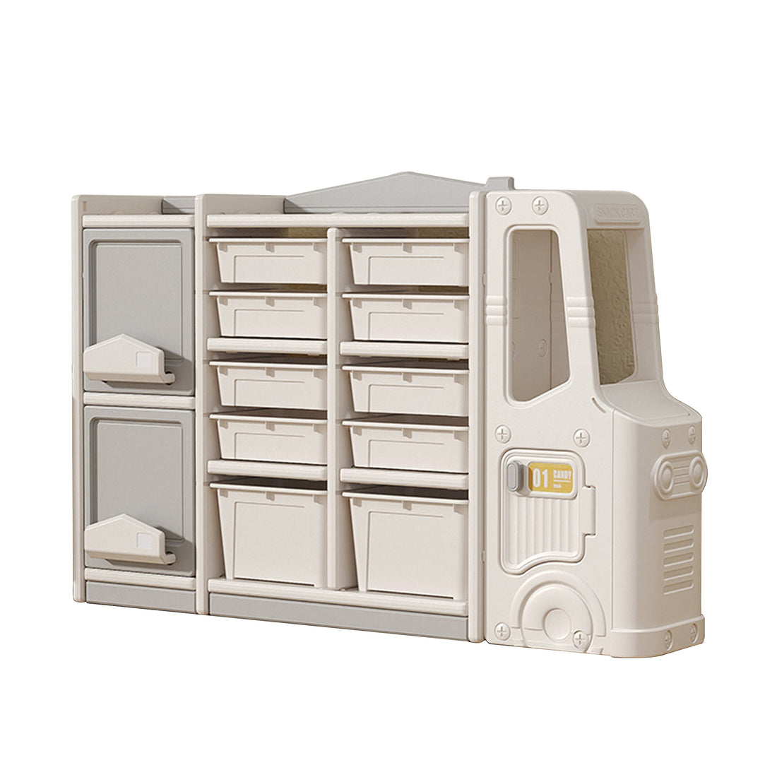 Children'S Toy Storage Cabinets Grey Hdpe