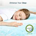 Memory Foam Cooling Gel Swirl Infused Bed Topper For Back Pain,3 Inches,Full Blue Cotton