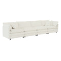 Free Combination Modular Sofa Free,4 Seater Sofa Comfy Chenille Fabric,Sectional Sofa Couch,White White Chenille 4 Seat