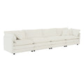 Free Combination Modular Sofa Free,4 Seater Sofa Comfy Chenille Fabric,Sectional Sofa Couch,White White Chenille 4 Seat