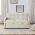 Loveseats Sofa Bed With Pull Out Bed,Adjsutable Back And Two Arm Pocket,Typec And Usb Charging With Copper Nail,Beige 47