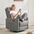 Manual Recliner Chair Winback Single Sofa,Grey Gray Fabric 1 Seat