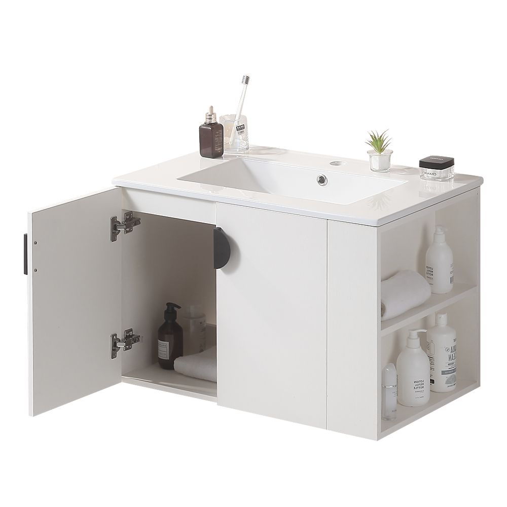 30" Bathroom Vanity with Sink,with two Doors Cabinet white-solid wood