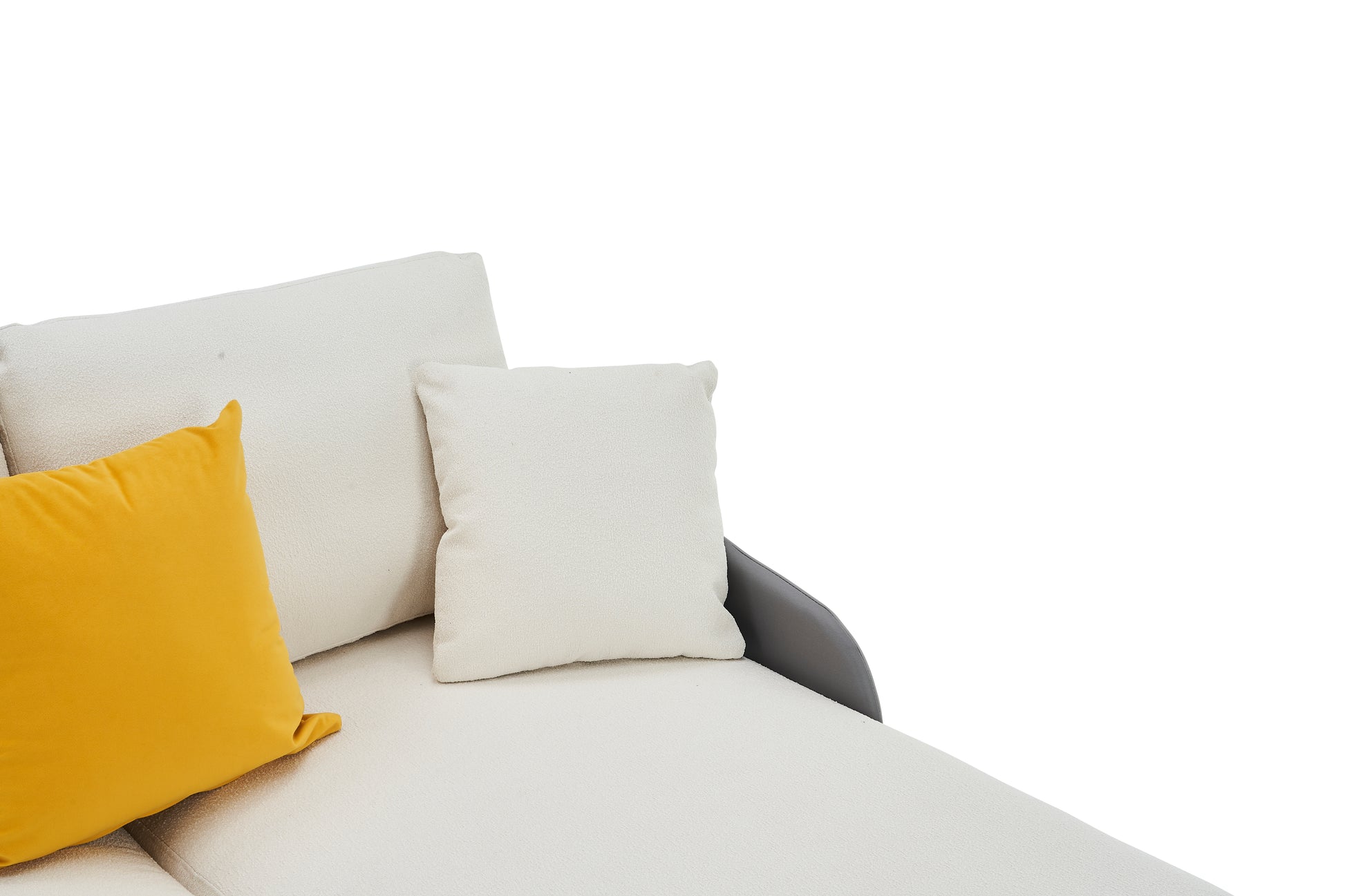 Modern Large Area Linen Leathaire Fabric Color Matching Segmented Sofa, Ultra Wide Lounge Chair, Golden Legs, U Shaped, Gray White Grey Primary Living Space Wood