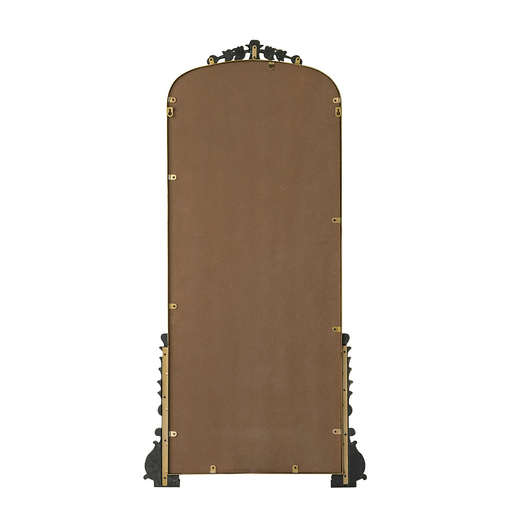 24" X 48.5" Antique Gold Arched Mirror With Metal Frame, Full Length Mirror For Living Room Bathroom Entryway Gold Iron