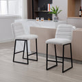 Low Bar Stools Set Of 2 Bar Chairs For Living Room Party Room Kitchen,Upholstered Linen Fabric Kitchen Breakfast Bar Stools With Footrest,Beige Gray Pale Blue Beige Kitchen Foam Dry Clean Modern Bar Stools Foam Linen