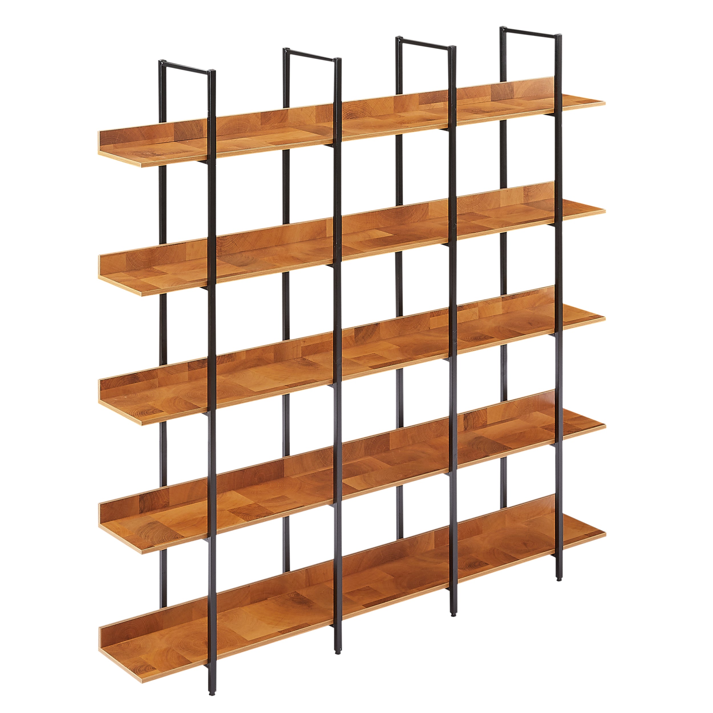 5 Tier Bookcase Home Office Open Bookshelf, Vintage Industrial Style S
