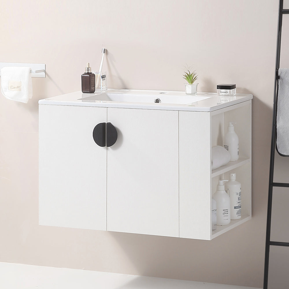 30" Bathroom Vanity with Sink,with two Doors Cabinet white-solid wood