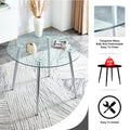 Table And Chair Set. 1 Table 4 Light Gray Chairs Round Dining Table With A 40 Inch Diameter Glass Tabletop And Silver Plated Metal Legs. 4 Light Gray Pu Chairs Dt 1164 001 Transparent Seats 4 Glass