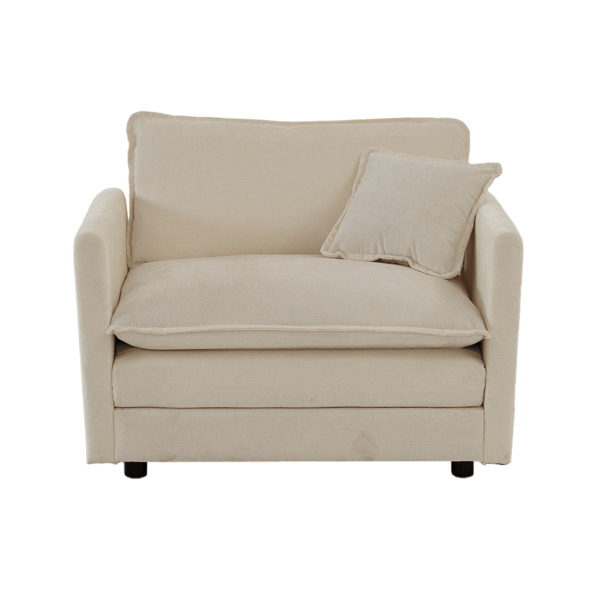 2 Seater Loveseat And Chair Set, 2 Piece Sofa & Chair Set, Loveseat And Accent Chair2 Piece Upholstered Chenille Sofa Living Room Couch Furniture 1 2 Seat ,Beige Chenille Beige Chenille 3 Seat