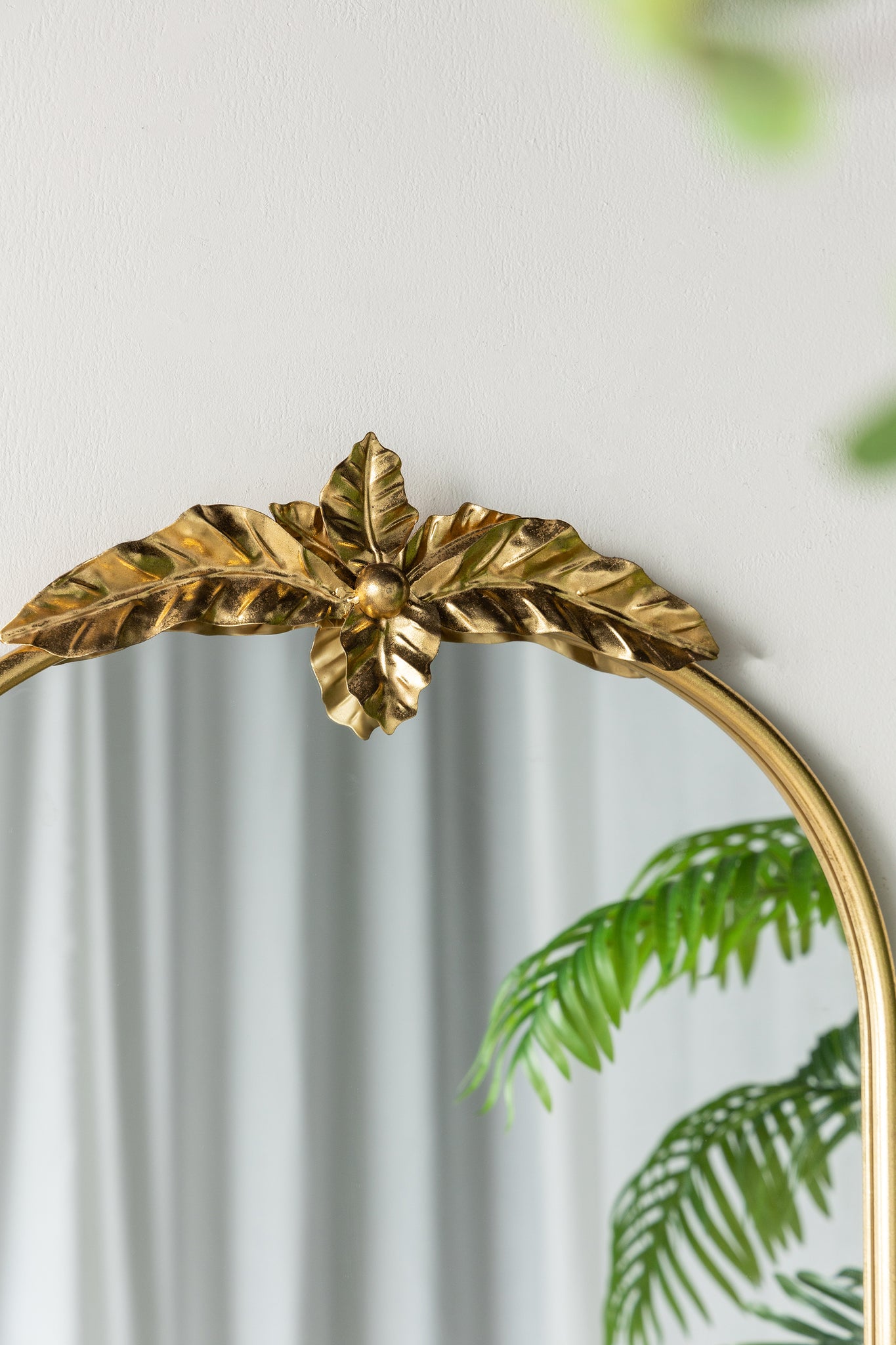 24" x 36" Arched Wall Mirror with Gold Metal Frame gold-iron