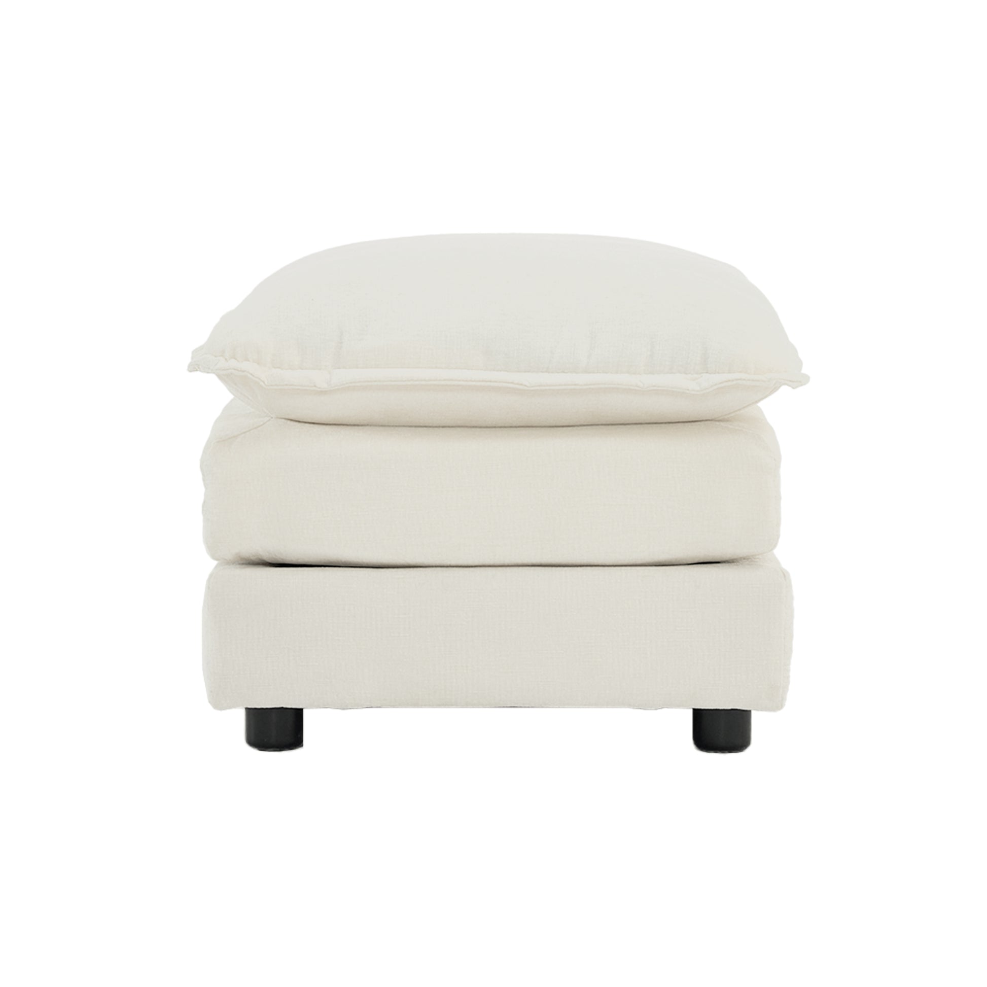 Chenille Fabric Ottomans Footrest To Combine With 2 Seater Sofa, 3 Seater Sofa And 4 Seater Sofa, White Chenille White Chenille 1 Seat