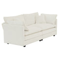 3 Piece Sofa Set With Arm Pillows And Toss Pillowssofa Set Include 2 Piece Of Arm Chair And One 2 Seat Sofa, Space Saving Casual Sofa Set For Living Room, White Chenille Ameican White Oak Acrylic 4 Seat