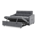 Loveseats Sofa Bed With Pull Out Bed,Adjsutable Back And Two Arm Pocket,Typec And Usb Charging With Copper Nail,Grey 47