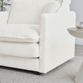 Free Combination Comfy Upholstery Modular Oversized L Shaped Sectional Sofa With Reversible Ottoman, White Chenille White Chenille 3 Seat