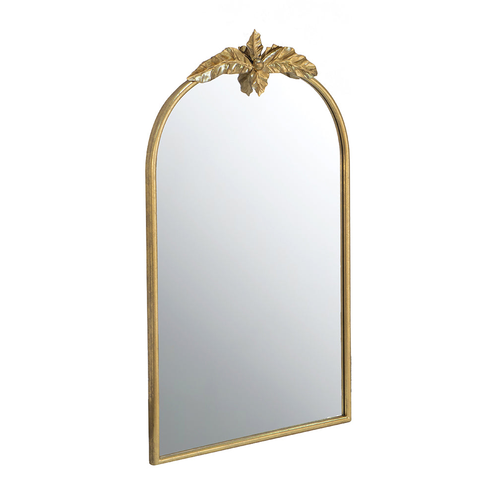 24" X 36" Arched Wall Mirror With Gold Metal Frame, Wall Mirror For Living Room Bedroom Hallway Gold Iron