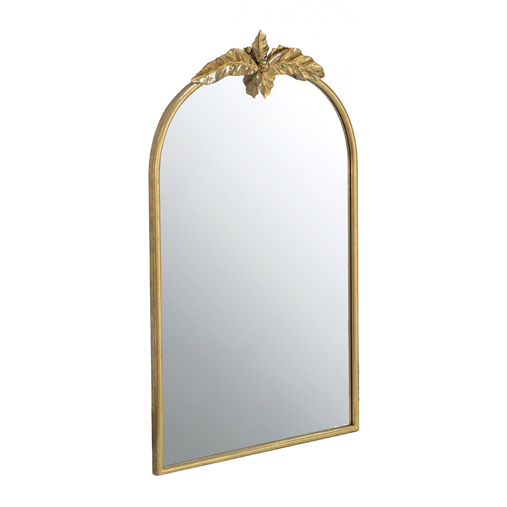 24" x 36" Arched Wall Mirror with Gold Metal Frame gold-iron