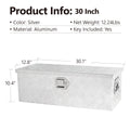 30 Inch Heavy Duty Silver Aluminum 5 Bar Tread Tool Long Box Truck Pickup Trailer Toolbox Underbody Storage Lock Ke 30.1