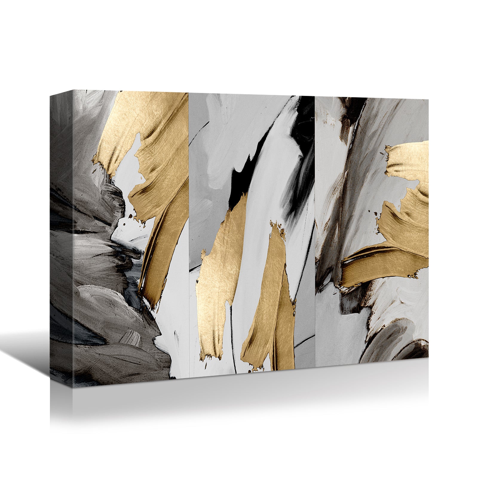 Framed Canvas Wall Art Decor Abstract Style Painting, Gold And Silver Color Painting Decoration For Office Living Room, Bedroom Decor Ready To Hang Rectangle Framed Multicolor Oversized 41In Canvas Plants&Flowers