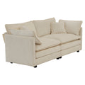 Modern Fabric Loveseat Sofa Couch For Living Room, Upholstered Large Size Deep Seat 2 Seat Sofa With 4 Pillows ,Beige Chenille Beige Chenille 2 Seat