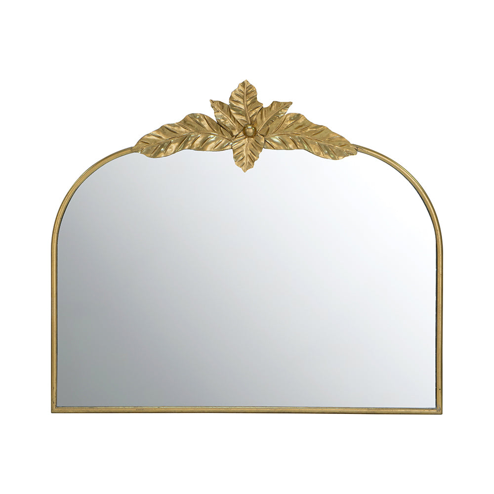 39.5" x 35" Gold Arched Mirror with Metal Frame, Wall gold-iron