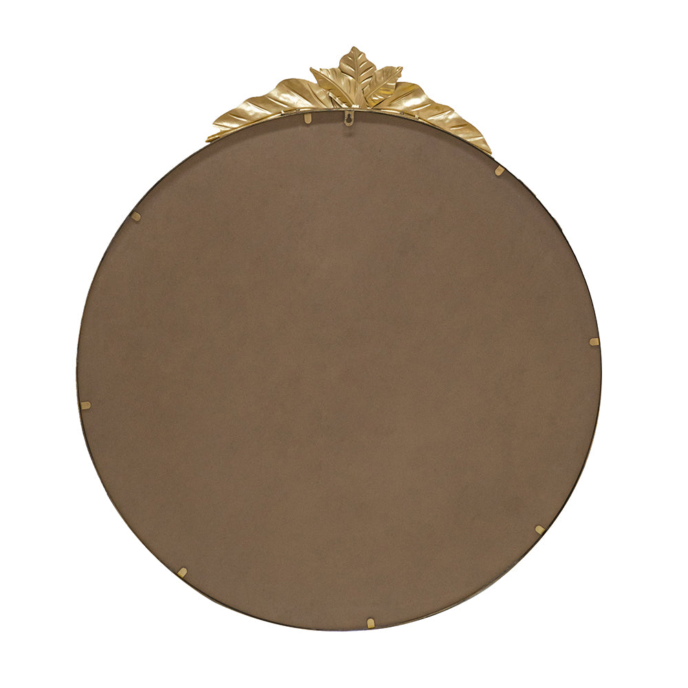 36" x 41" Large Round Wall Mirror with Gold Metal gold-iron