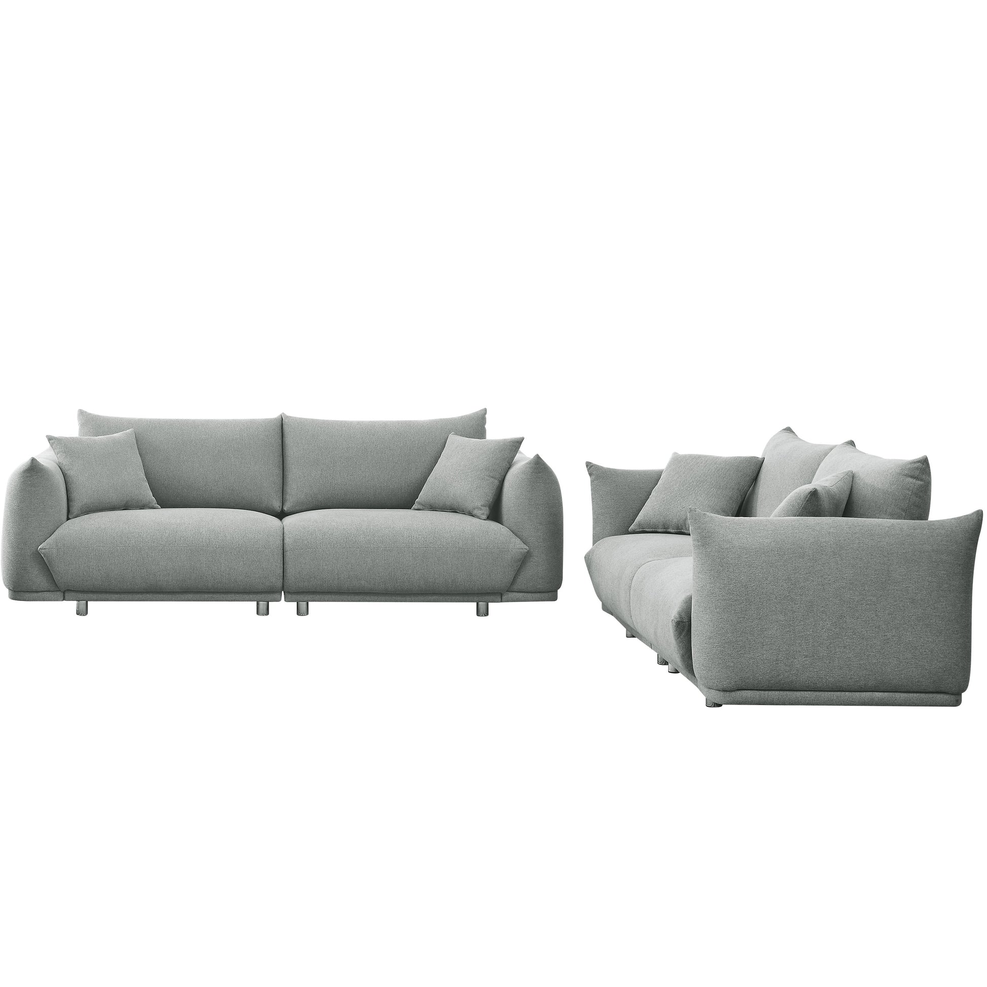 3 Seater 2 Seater Combination Sofa Modern Couch For Living Room Sofa,Solid Wood Frame And Stable Metal Legs, 4 Pillows, Sofa Furniture For Apartment Grey Polyester Wood Primary Living Space Pine