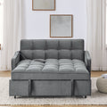 Loveseats Sofa Bed With Pull Out Bed,Adjsutable Back And Two Arm Pocket,Typec And Usb Charging With Copper Nail,Grey 47