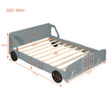 Full Size Car Shaped Platform Bed With Wheels,Gray Gray Plywood