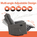 Manual Recliner Chair Winback Single Sofa,Grey Gray Fabric 1 Seat