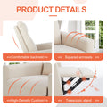 Manual Recliner Chair Winback Single Sofa,Beige Beige Fabric 1 Seat