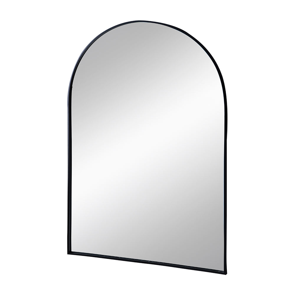 24" X 36" Black Arched Mirror With Metal Frame,