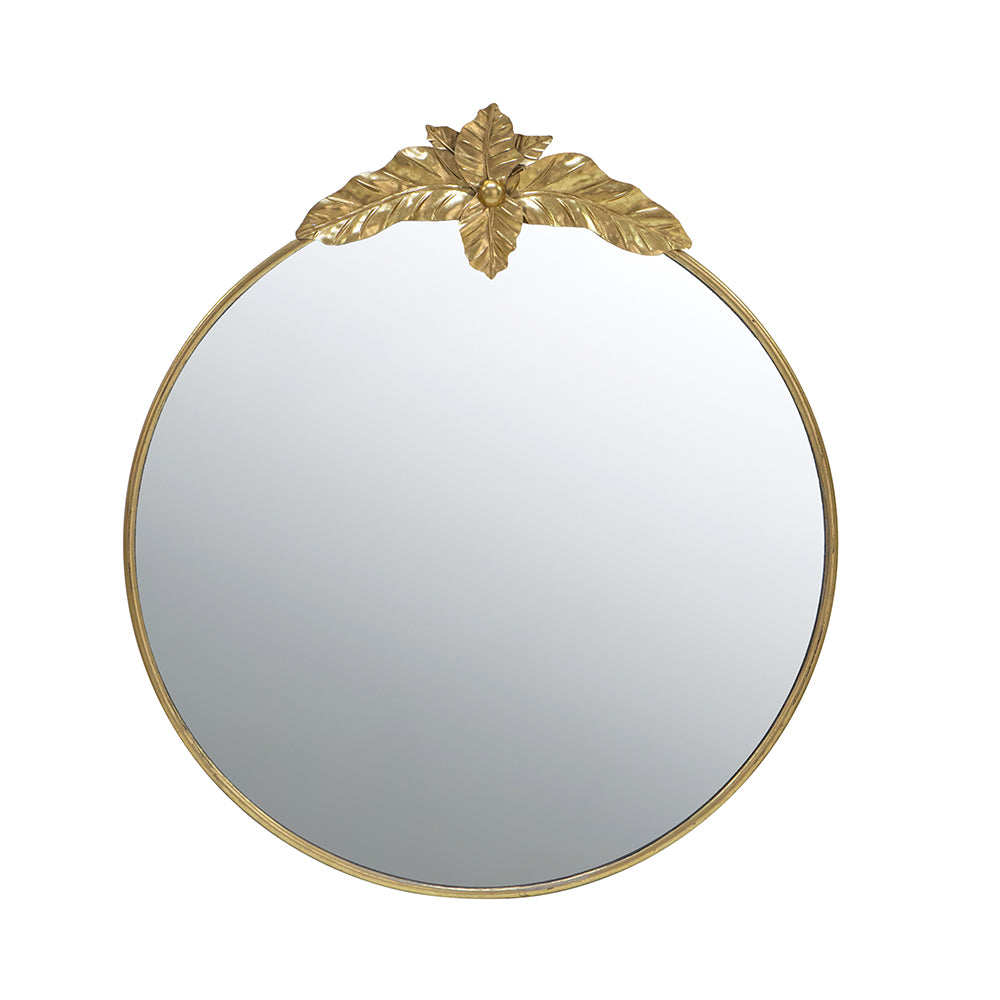 36" x 41" Large Round Wall Mirror with Gold Metal gold-iron