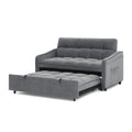 Loveseats Sofa Bed With Pull Out Bed,Adjsutable Back And Two Arm Pocket,Typec And Usb Charging With Copper Nail,Grey 47