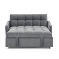 Loveseats Sofa Bed With Pull Out Bed,Adjsutable Back And Two Arm Pocket,Typec And Usb Charging With Copper Nail,Grey 47